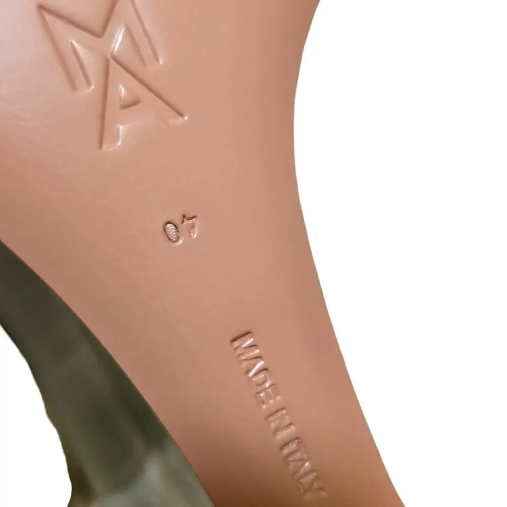 Amina Muaddi Lupita Glass Cinderella Plexi Wedge Transparent Heel IT 40